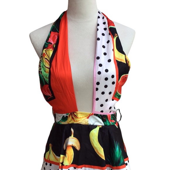 Latiste Tropical Tiered Ruffle Halter Maxi Dress Size Medium - Picture 6 of 8